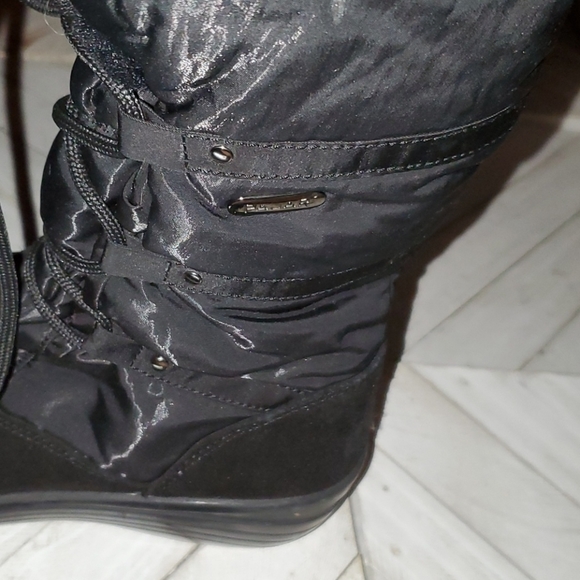 Pajar Size 40 Black Wedge Lace Up Boots - Picture 5 of 10